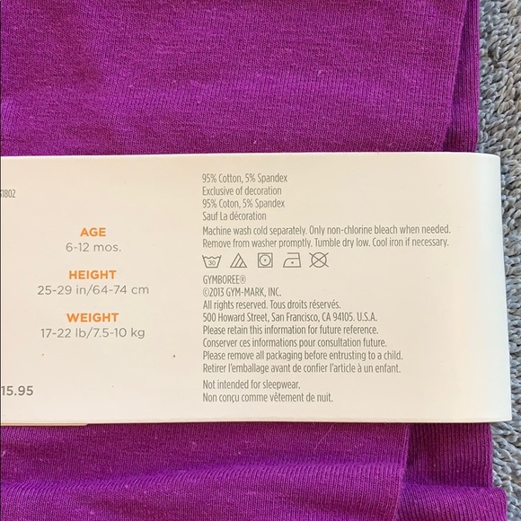 NWT Gymboree purple leggings (6-12 months) - Picture 4 of 6